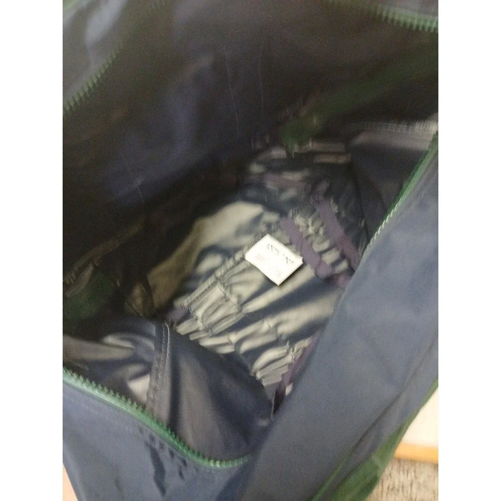 Lands' End Lighthouse Vintage Duffle Bag Blue/Green Weekender Made in USA